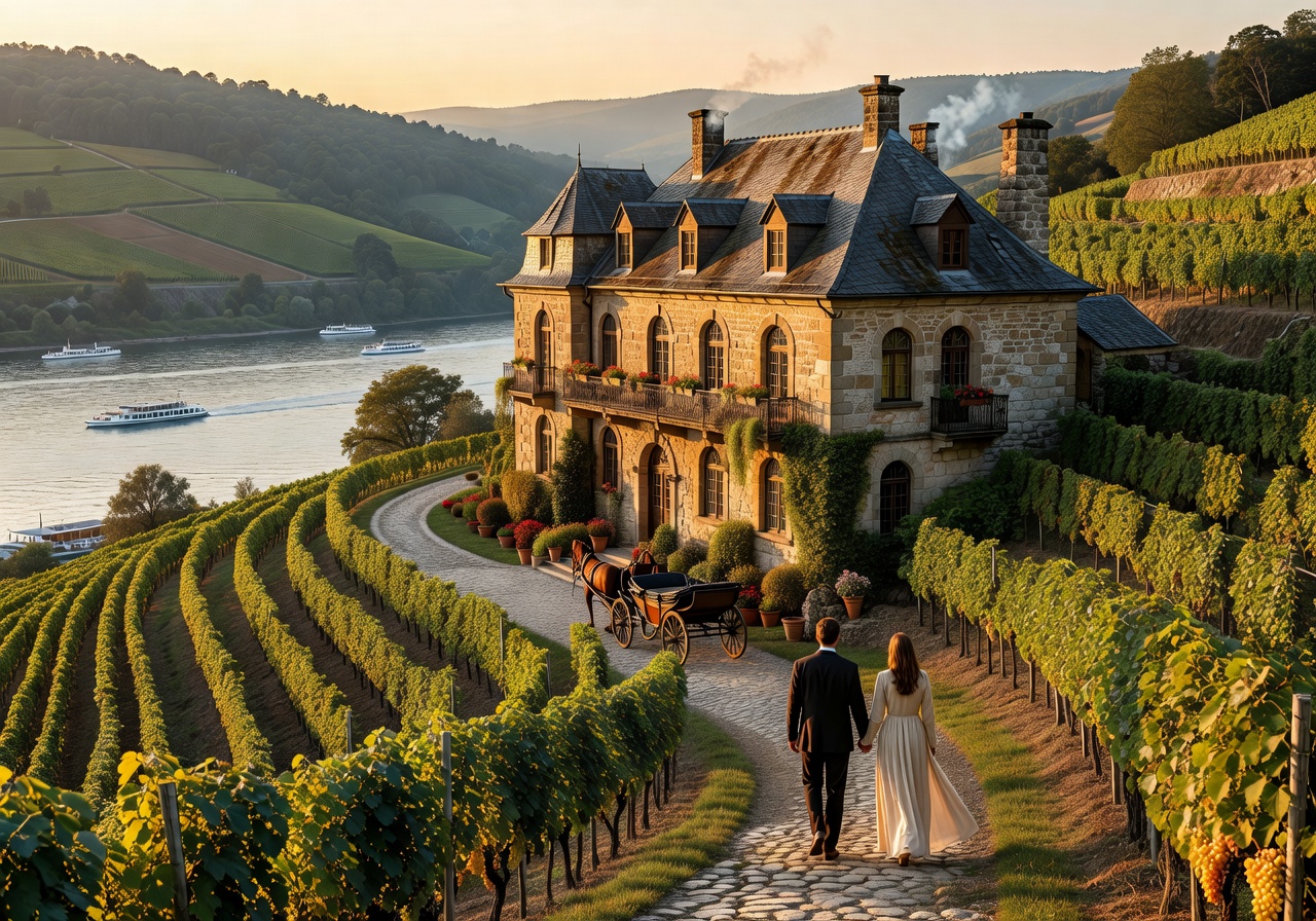 Romantic vineyard estate hotel in Rhine Valley Germany